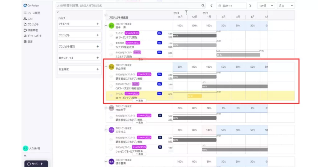 アサイン管理ツール Co-Assign